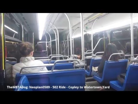 TheMBTADog: MBTA Bus 502 Ride: COPLEY SQUARE to WATERTOWN YARD via MASS PIKE EXPRESS [Neoplan 0589]