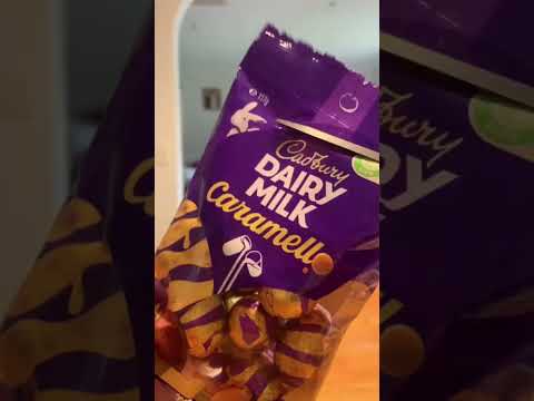 ASMR Opening And Dropping Caramello Chocolate #shorts #cadbury