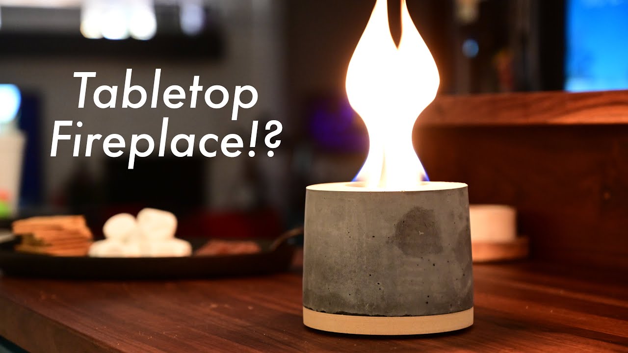 Review: FLIKR Tabletop Concrete Fireplace is the BEST to Roast Marshmallows Indoors!