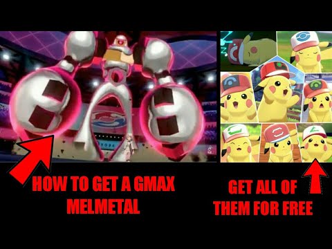 HOW TO GET GMAX MELMETAL + ALL ASH HAT PIKACHUS IN POKEMON SWORD AND SHIELD!!!!