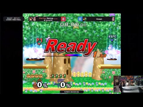 Flynn's Arcade 042 Losers Semis - Kezzup (Ice Climbers) Vs. Ocean (Falco) SSBU MELEE