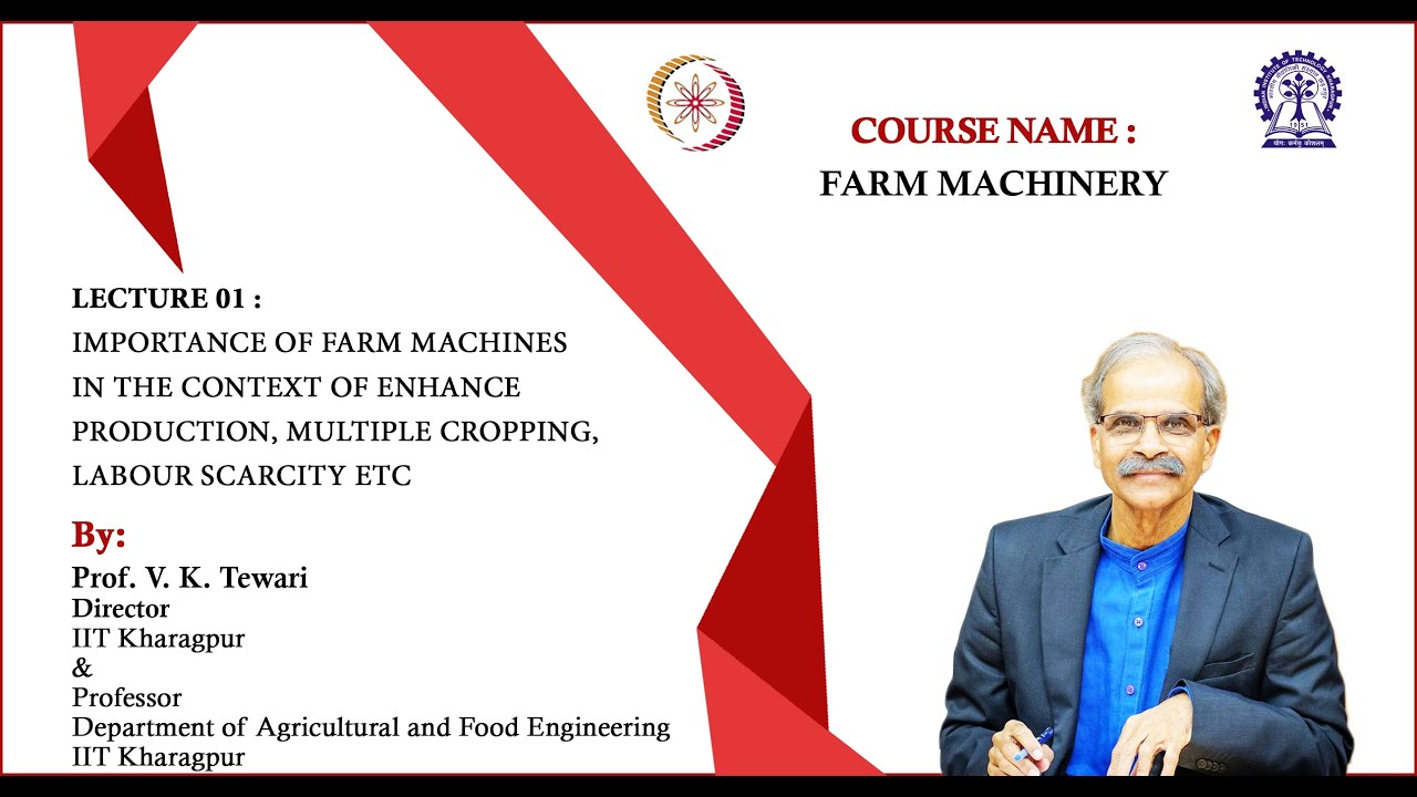Lecture 1:Importance of Farm Machines in the Contest of Enhance Production,
