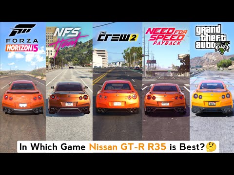 Nissan GT-R R35 Sound & Top Speed - Forza Horizon 5 vs The Crew 2 vs NFS Heat vs NFS Payback vs GTA5