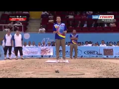 Pétanque : Championnat du monde 2016 Tir de précision Finale France contre Cambodge en HD