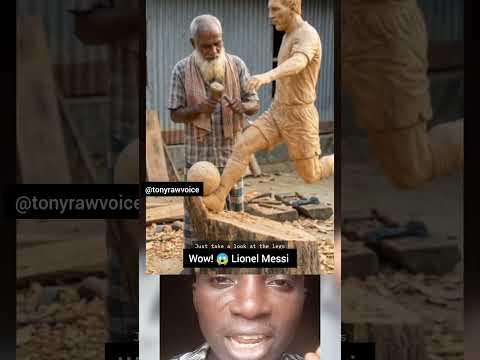 He Turned Wood into the G.O.A.T Messi 😱 #shorts #viral #foryou #messi #football #handcraft