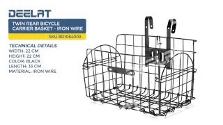 Twin Rear Bicycle Carrier Basket - Iron Wire