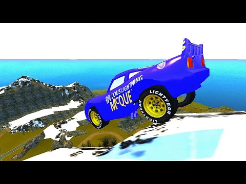 GTA IV Fabulous Lightning McQueen Cliff Drop Crash Testing | GTA 5 Car Mod Crash Tests