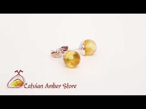 Baltic amber ball studs - Latvian Amber Store