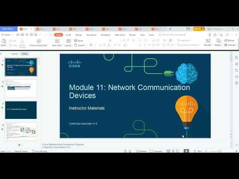 CISCO CyberOps Module 11: Network Communication Devices