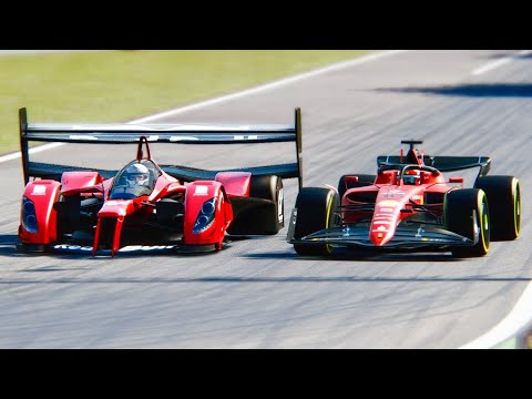 Ferrari F1 2022 F1-75 vs Red Bull X2022 GTR Concept at Monza GP