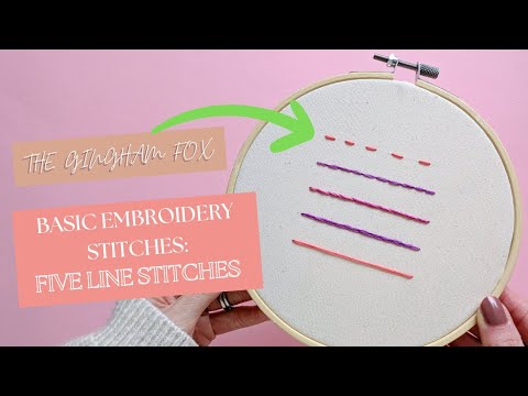 Basic Embroidery Stitches: Five Line Stitches | Embroidery Tutorial | Beginner Embroidery