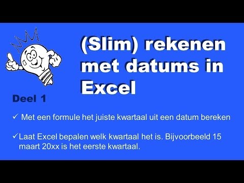 Excel – Datums in Excel – Deel 1 Bepalen van een kwartaal uit een datum in Excel - ExcelXL.nl trainingen en workshops