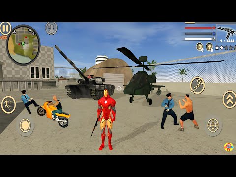 Iron Rope Hero: Vice Town Simulator Military Base - Süper Kahraman Demir Adam #4 - Android Gameplay