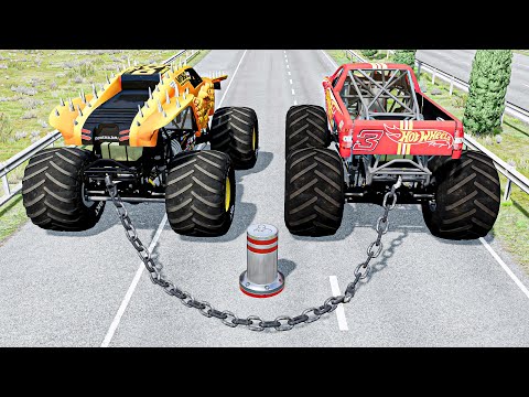 MONSTER JAM MONSTER TRUCKS Crashes, Jumps, Fails, Backflips, Rollovers - BeamNG Drive Game
