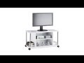 Meuble TV à roulettes blanc Noir - Argenté - Blanc - Bois manufacturé - Métal - 80 x 42 x 40 cm