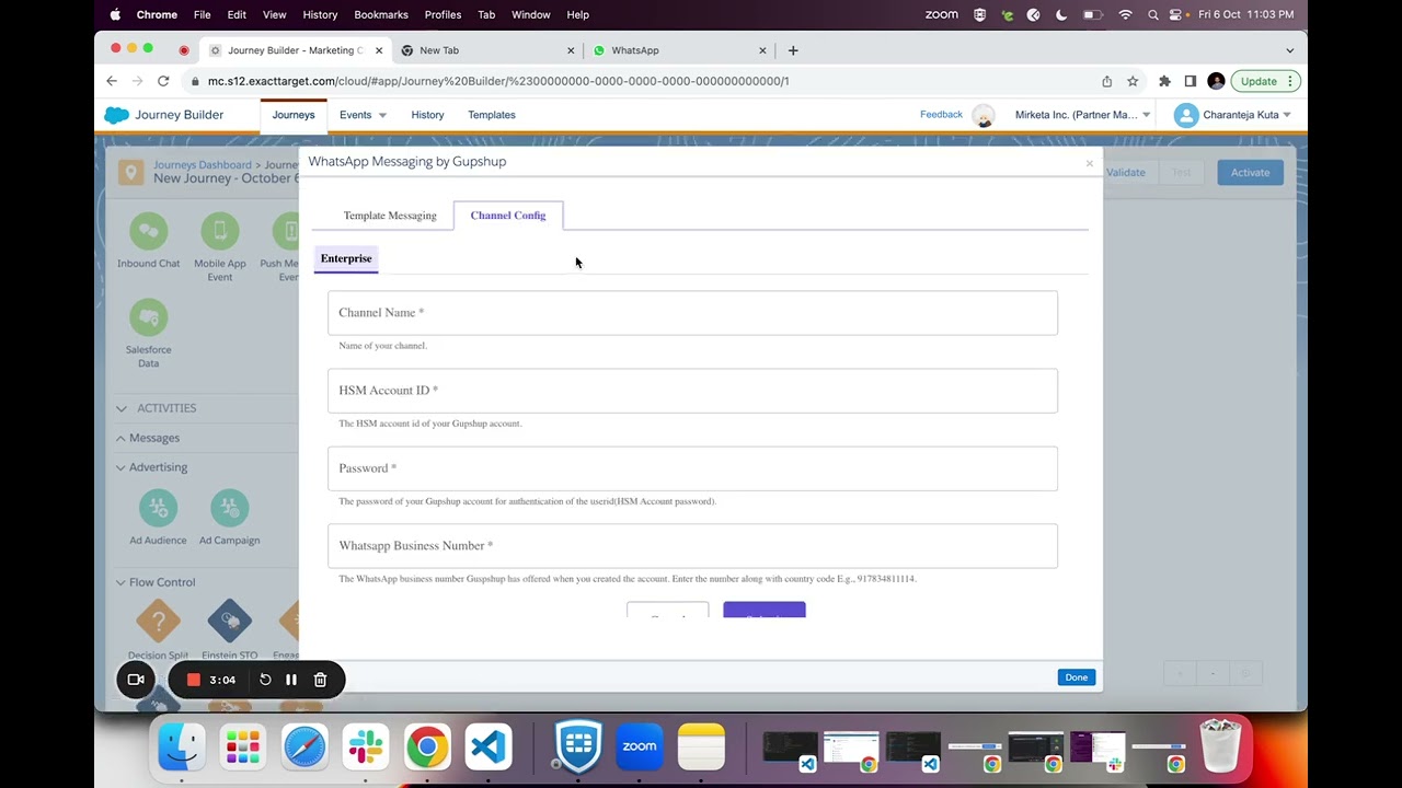 Salesforce Marketing Cloud WhatsApp Integration: Sending Template Messages Made Easy with Gupshup
