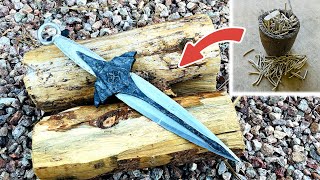 Making The Skyrim Dragonbone Dagger - Melting Scrap Metal Into Art