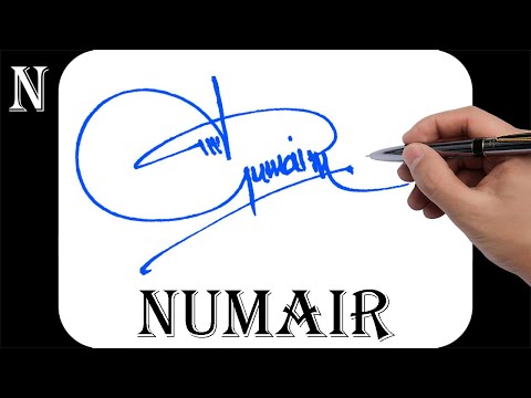 Numair name signature design - N signature style - How to signature your name