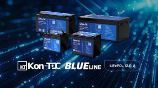 ❄️Baterie Kon-Tec Blue Line KT-LFP12200 Lithium-železo-fosfátová LiFePO4 baterie 12V, 12,8V 200Ah, 2560Wh - Wireless BMS System + funkce ohřevu baterie