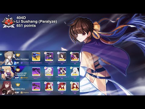 EX Abyss: Red Lotus (404D) - Li Sushang (Paralyze+) 651 points [HI3-SEA]