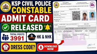 Download lagu KSP Civil Police Constable Admit Card 2026 Released | Download Hall Ticket | HK & NHK 3991 Posts mp3