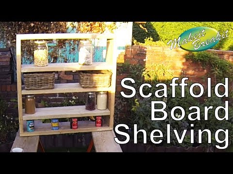 Shelving cube made from Scaffold Boards
