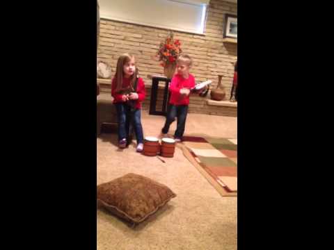 Kaydence & Trey singing Christmas song