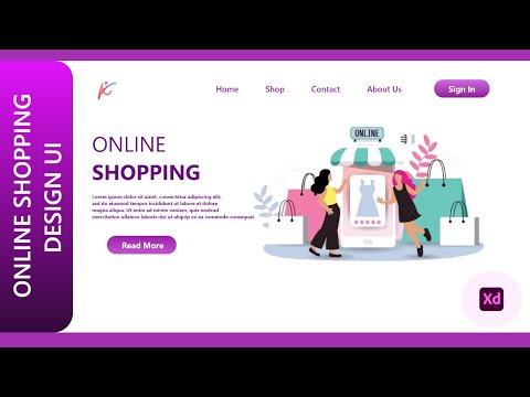 Adobe xd -Tutorial |Online Shopping Website landing page UI design |DesignoGeek #uidesign #ecommerce