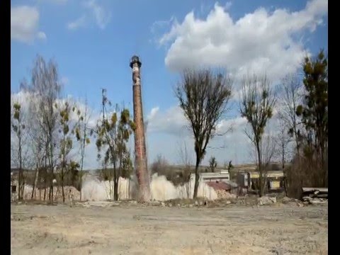 Wysadzenie komina w Cukrowni Wożuczyn 30.03.2016r.