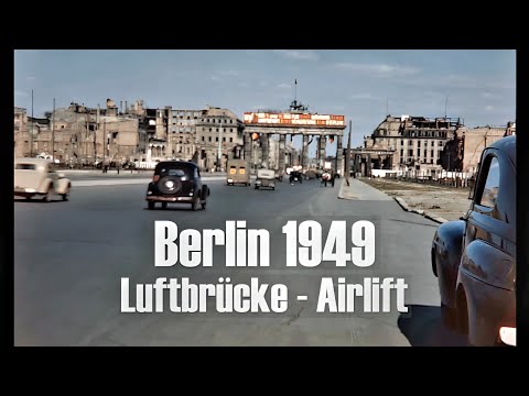 Berlin 1949 color - Berlin Airlift pilot filming - Luftbrücke - Airports - Wiesbaden