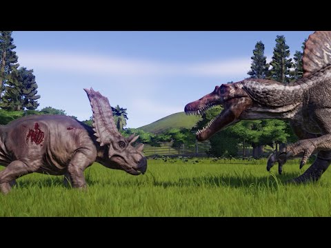 Chasmosaurus Destroys T-Rex, Spinosaurus, Acrocanthosaurus and More - Jurassic World Evolution