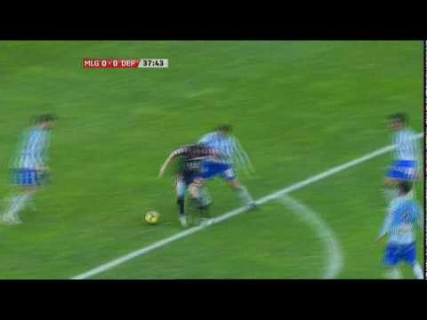 Expulsion de Pablo Álvarez (Málaga - Deportivo, 08.02.2010, J21)