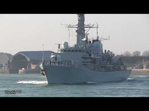 WARSHIP TV ARCHIVES: THE QUEENS FRIGATE: HMS LANCASTER F229 DEPARTS DEVONPORT NAVAL BASE 1-3-21