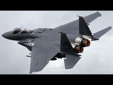 4Kᵁᴴᴰ Boeing F-15E Strike Eagle USAF Spectacular Departure @ RAF Fairford
