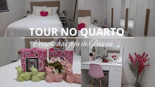 TOUR PELO O MEU QUARTO PEQUENO E SIMPLES/ COMPRINHAS FOFAS DE PÁSCOA 🐰