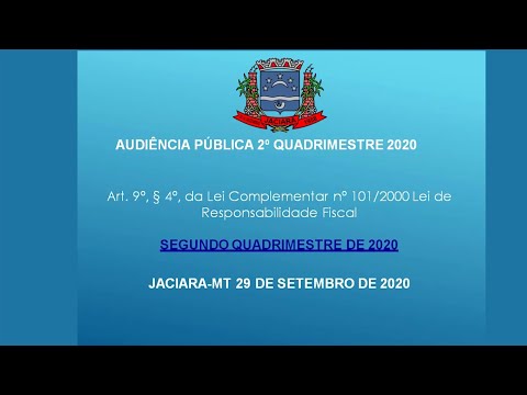 AUDI�NCIA P�BLICA - PRESTA��O DE CONTAS - 2� QUADRIMESTRE DE 2020