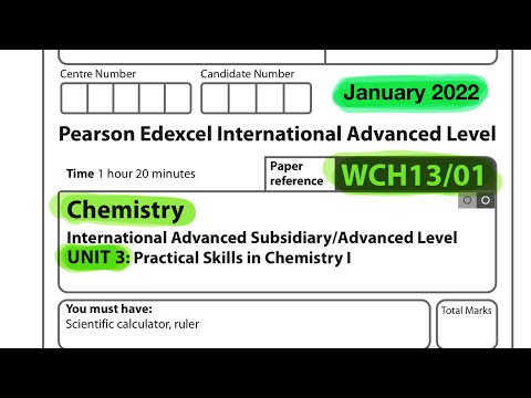 A level | chemistry | unit 3 | Edexcel |January 2022
