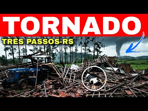 🚨TORNADO causa destruição no INTERIOR de TRÊS PASSOS no RIO GRANDE DO SUL-21/07/26 