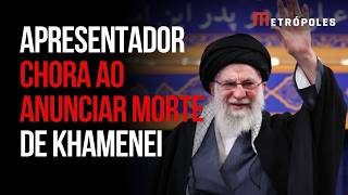 Apresentador da tv estatal do Irã chora ao anunciar morte de Ali Khamenei