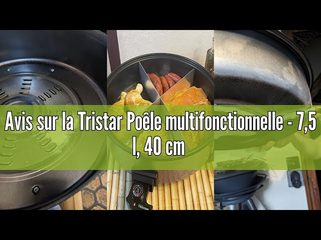 Vídeo relacionado con Tristar cacerola multifunción - 7,5l - 40cm de diámetro - Termostato regulable - Revestimiento antiadherente - 1500 W - Longitud del cable 1 m - PZ-9145