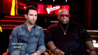 CEE LO GREEN, CHRISTINA AGUILERA, ADAM LEVINE TRY TO FIND THE VOICE
