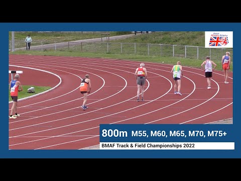BMAF T&F Championships 2022 - M55, M60, M65, M70, M75+  - 800m Races