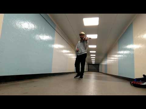 Fiddle jamming park lane underpass subway Mayfair W1