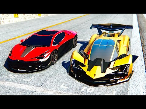 Lamborghini Terzo Millennio GTR Concept vs Lamborghini Scorpion Concept at 24 KM Drag Race