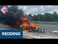 'Het vuur ging zo snel', Bart redt vrouw uit brandende auto - OMROEP WEST