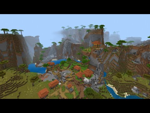 ThisisChris999 - Minecraft Bedrock: Crazy Terrain Seed(Mountain Village, Mesa, Double Skeleton Spawners)
