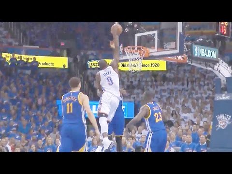 Serge Ibaka Posterizes Festus Ezeli Game 3 WCF NBA Playoffs Warriors vs OKC Thunder