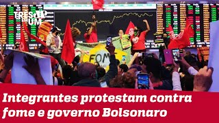 MTST faz protesto na sede da Bolsa de Valores em SP