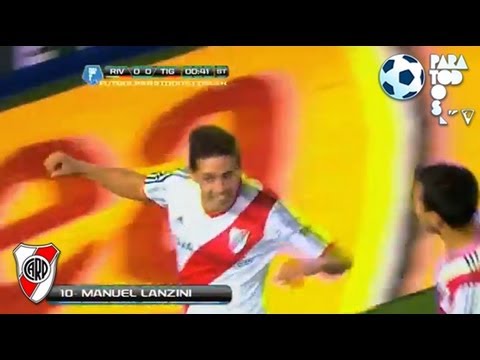 Gol de Lanzini. River 1 - Tigre 0. Fecha 6. Torneo Inicial 2013. Fútbol Para Todos