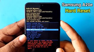 Samsung Galaxy A20e Hard Reset /Pattern Unlock /Factory Reset Easy Trick 100%